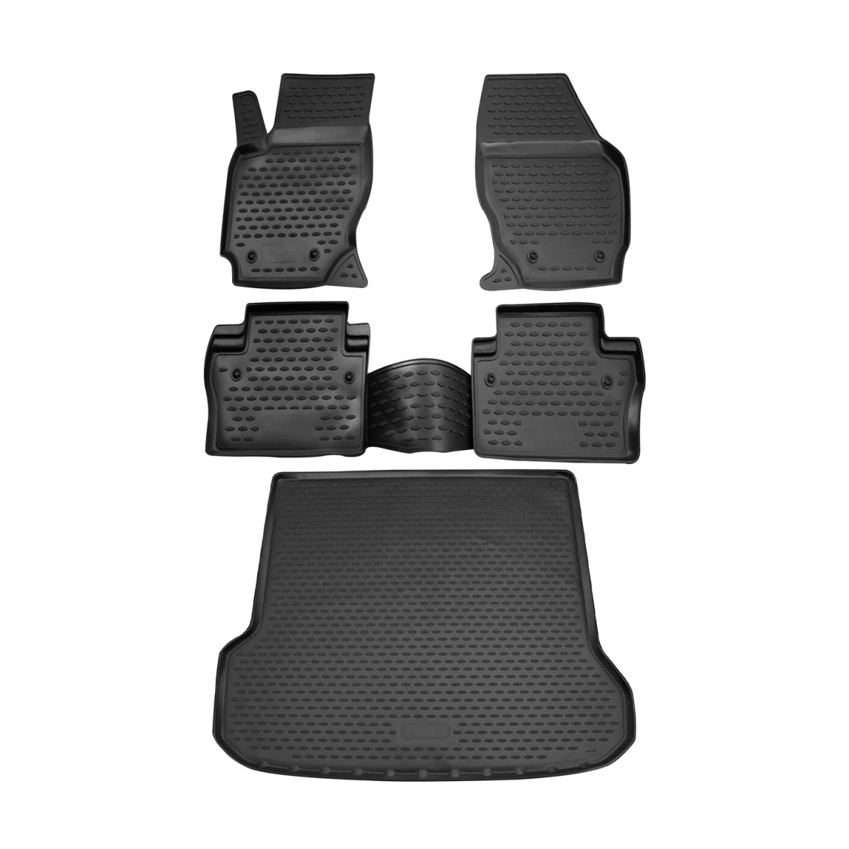 Volvo XC70 3D Floor-Trunk Mats - Omac - Black - 2008-2016